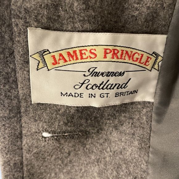 PRINGLE of SCOTLAND Vintage Gray Wool Cashmere Blend Jacket Womens Size 6 - Picture 6 of 8